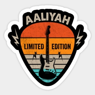 Vintage Aaliyah Name Guitar Pick Limited Edition Birthday Sticker